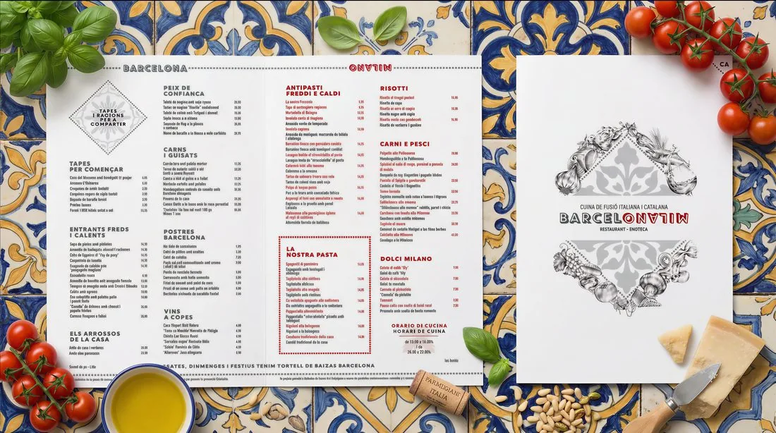 Diseño de carta de restaurante — Blackstone Creative
